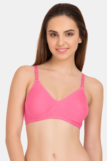 Buy Tweens Double Layered Non-Wired Full Coverage T-Shirt Bra - Baby Pink